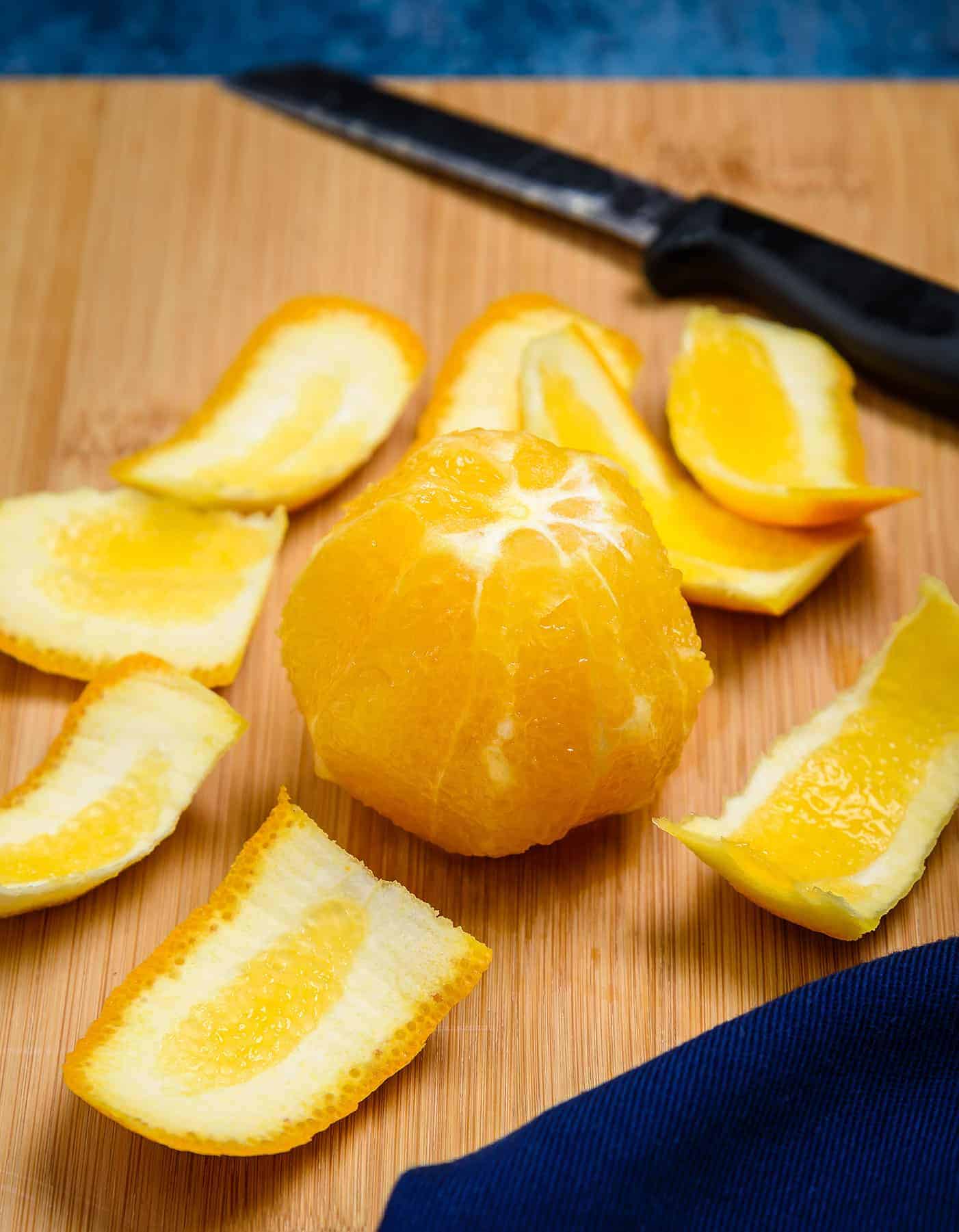 Orange with peel sliced off