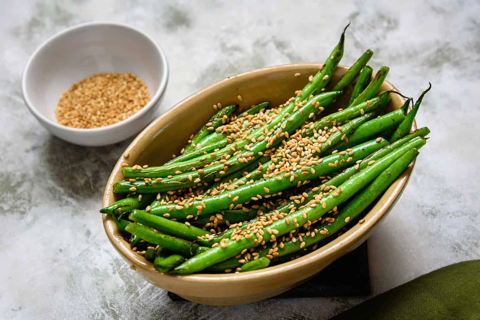 Vegan Green Beans with SesameSeeds Especially Vegan