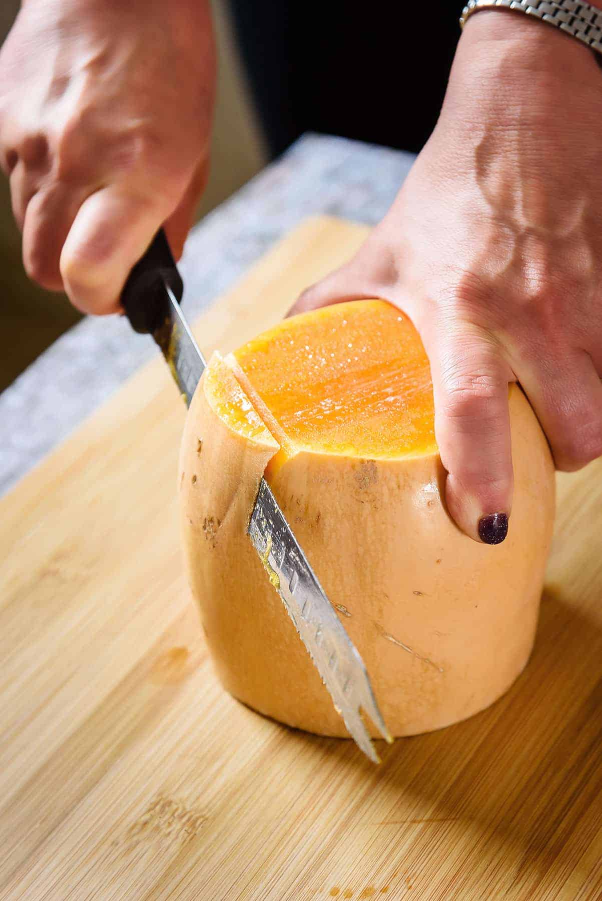 How To Peel A Butternut Squash Quick And Easy Especially Vegan