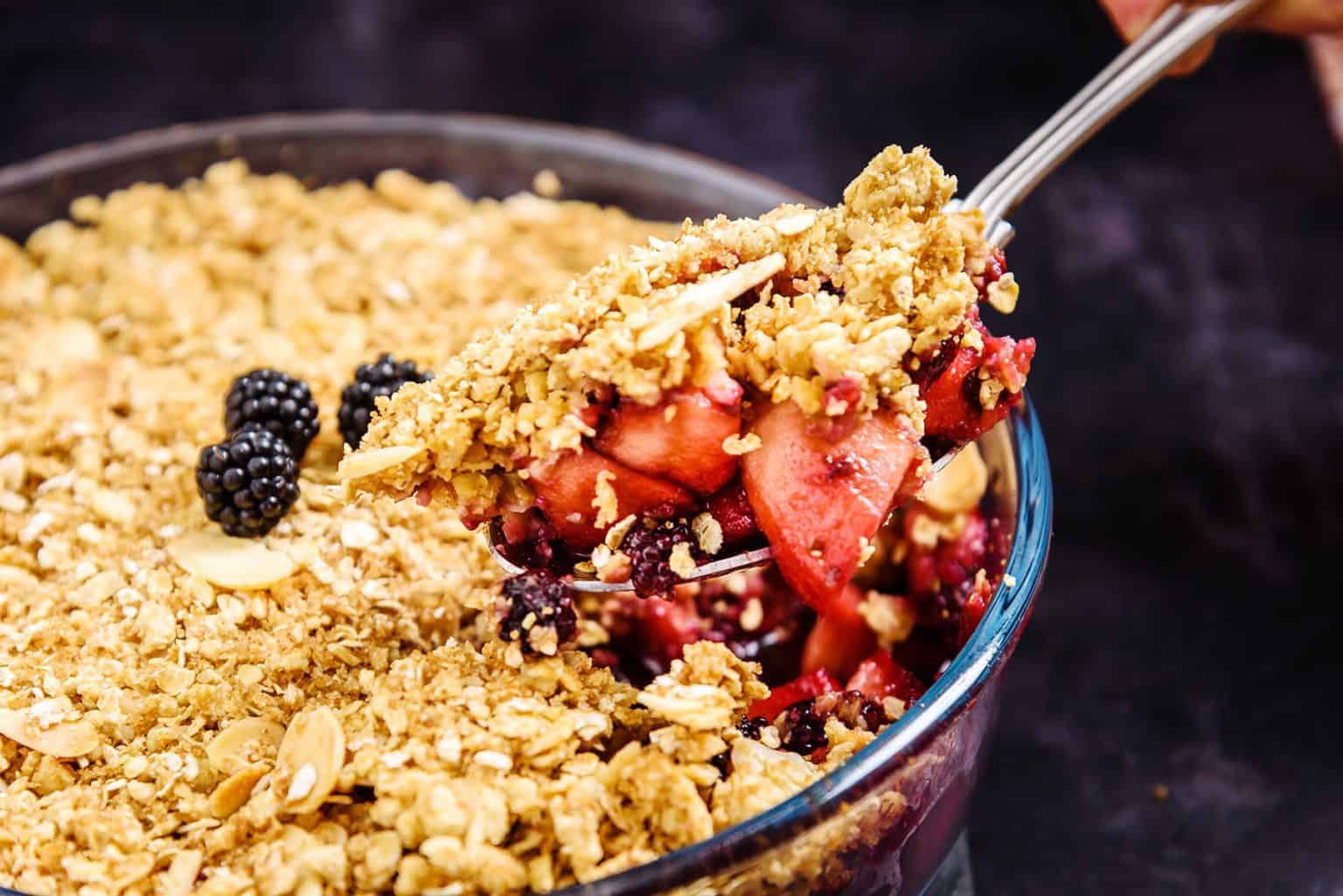 Vegan Apple & Blackberry Crumble - Especially Vegan