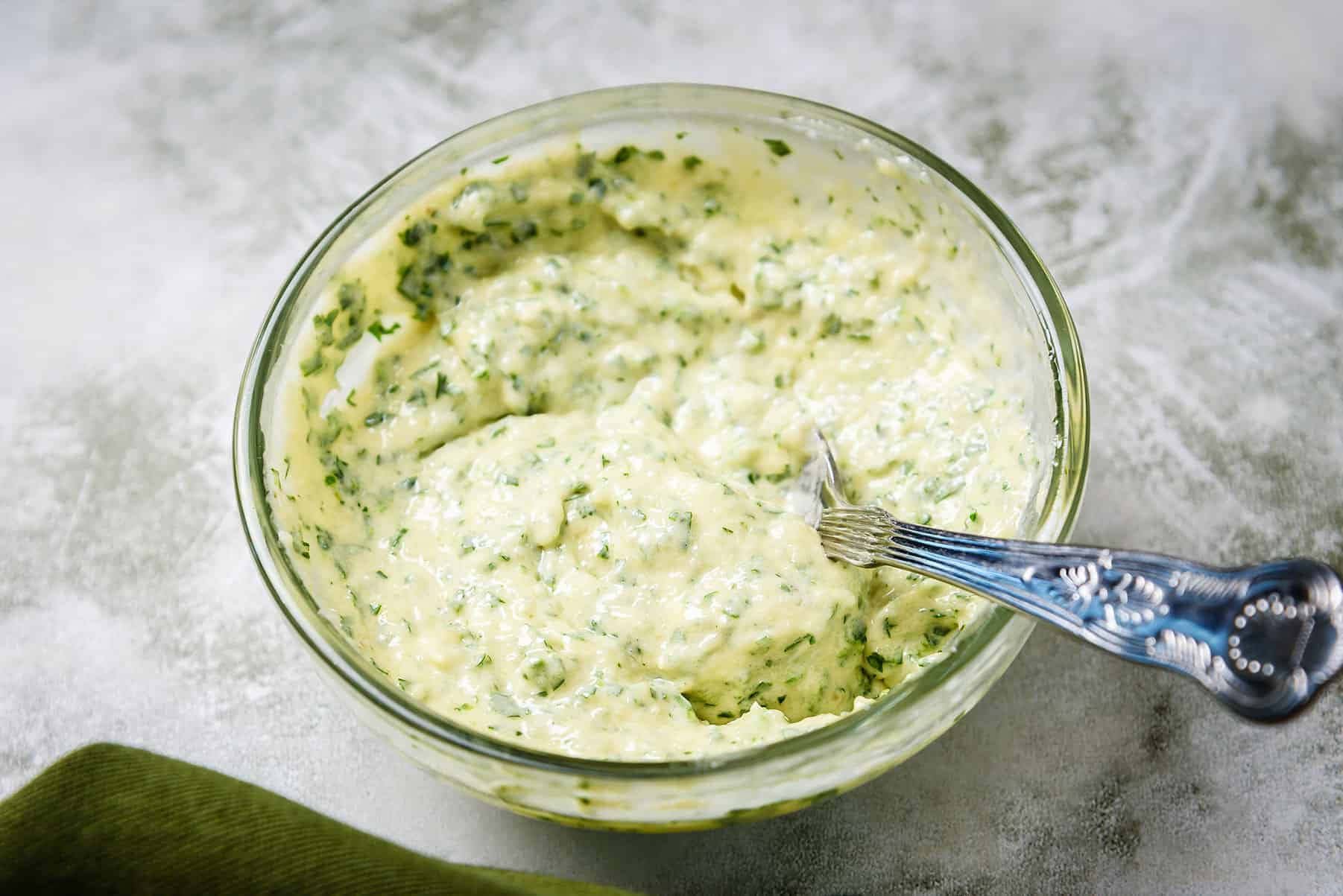 garlic butter mixture in a bowl