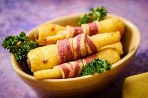 Close up of Vegan Parsnips in Blankets