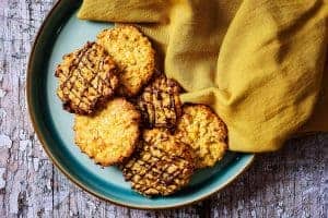 Vegan Oat & Apricot Cookies on a plate