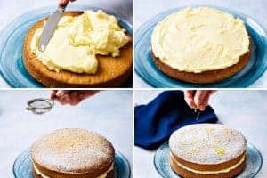 4 stages of decorating the cake