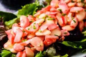 Close up of Butter Bean & Radish Salad