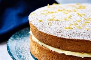 Close up of Easy Vegan Sponge Cake
