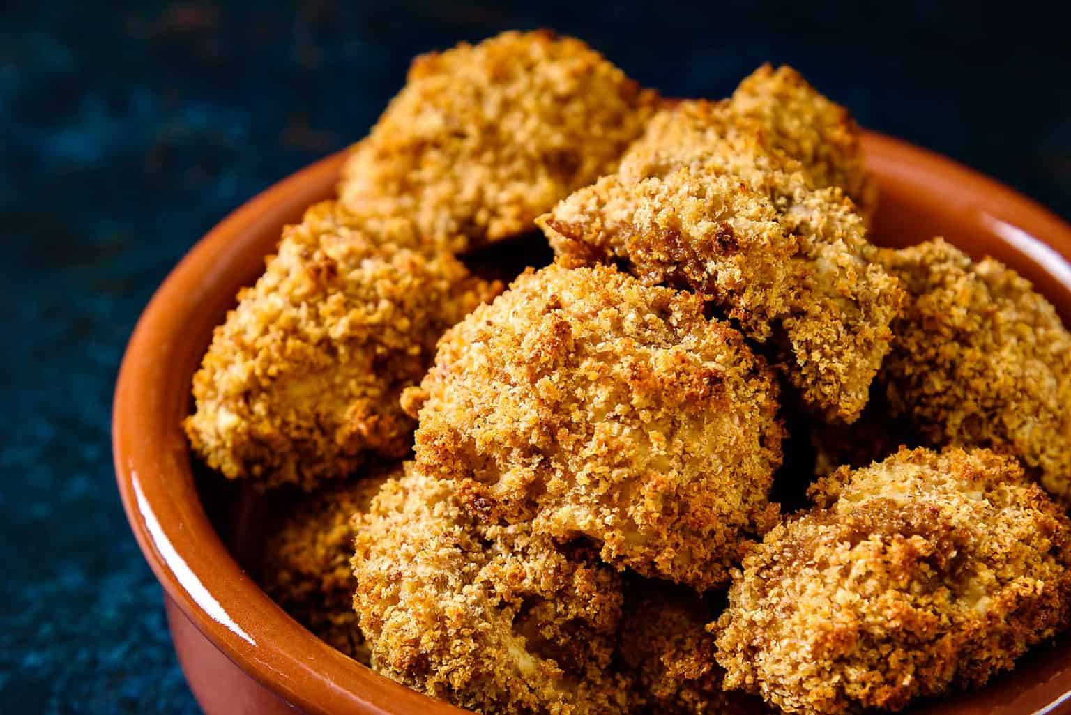 Baked Breaded Garlic Mushrooms, crispy and vegan! Especially Vegan