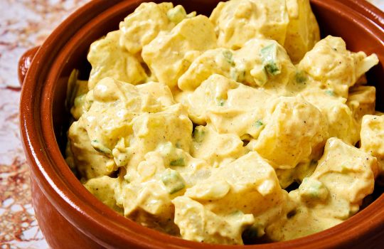 Vegan Potato Salad Indienne, Low Calorie!